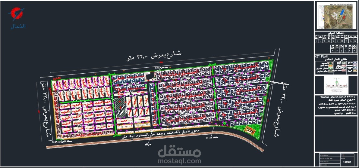 تصميم شبكة طرق لمدينة صناعية بالجموم بمساحة  908408 متر مربع