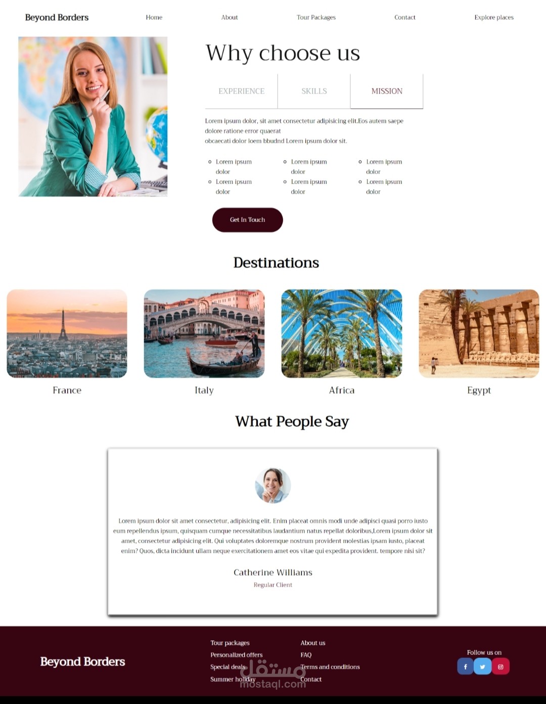 تصميم صفحة Home page باستخدام HTML, CSS