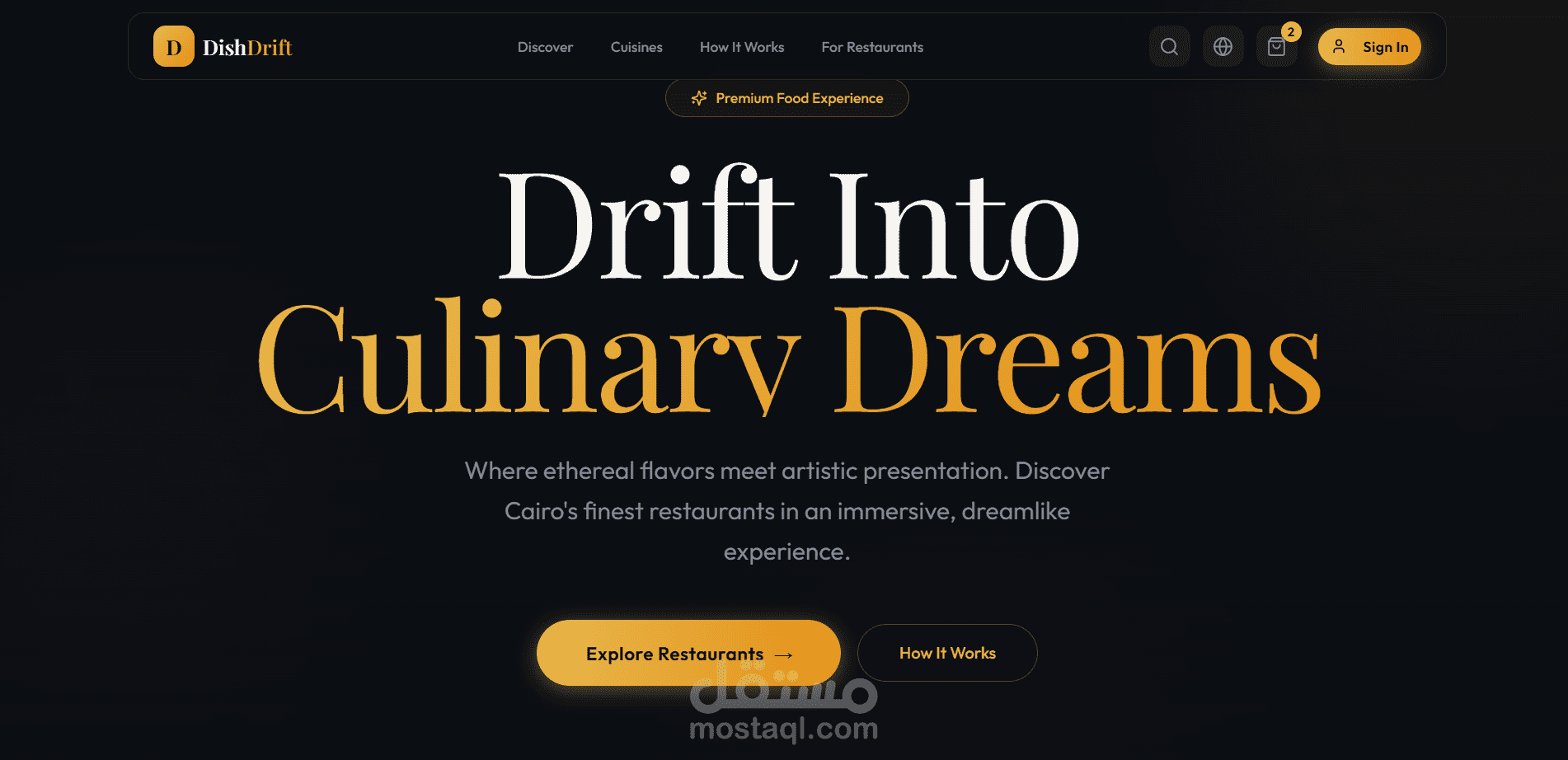 DishDrift هو Web Application متكامل لتوصيل الطعام وإدارة المطاعم