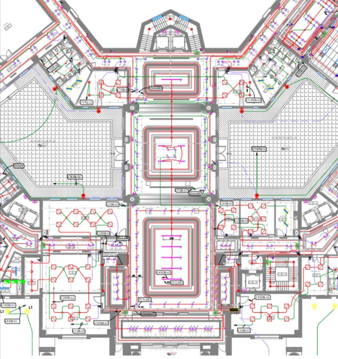 تصميم دوائر انارة في مشروع انشائي