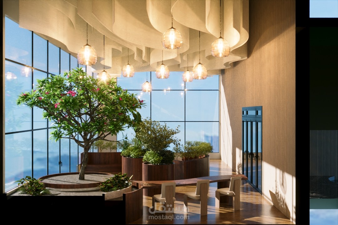 hotel lobby-biophilic style design