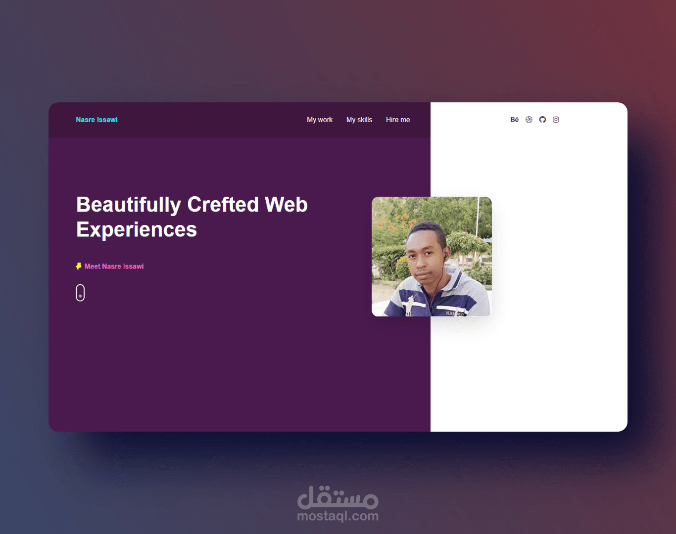 تصميم وتطوير موقع معرض اعمال شخصي