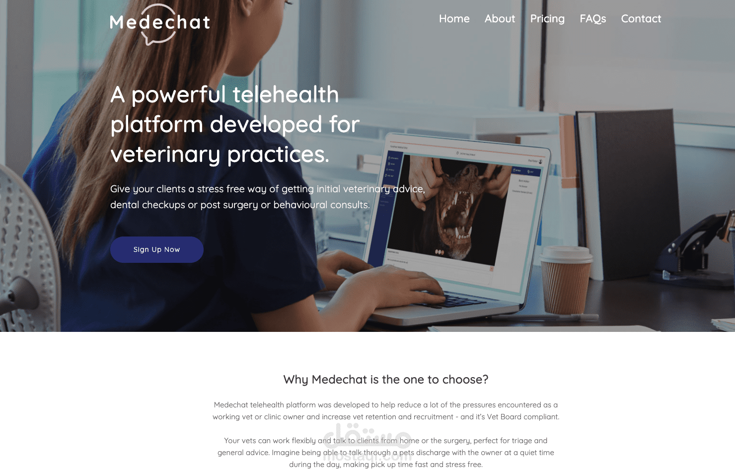 Medechat telehealth platform, ReactJS and Django