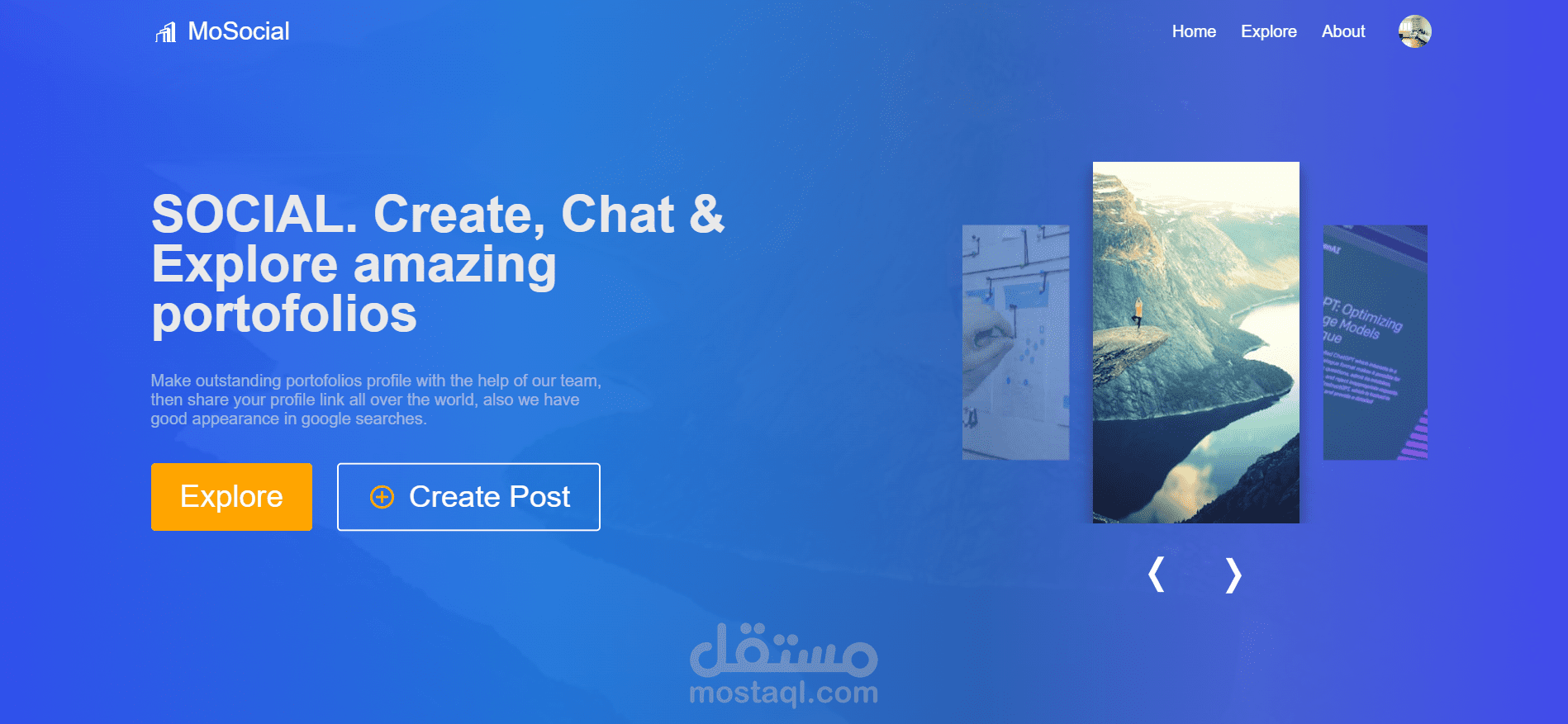 منصة تواصل اجتماعي (موقع كامل من واجهات امامية و سيرفر وقاعدة بيانات)
