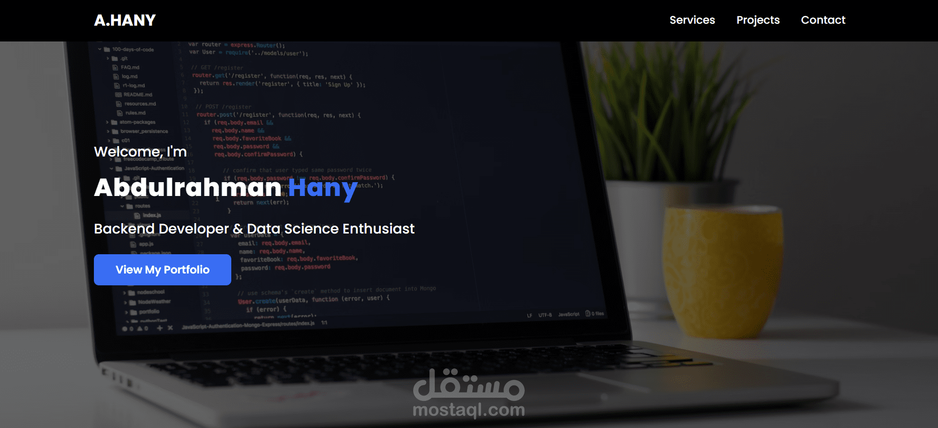 تصميم وتطوير موقع شخصي (Portfolio) متجاوب واحترافي