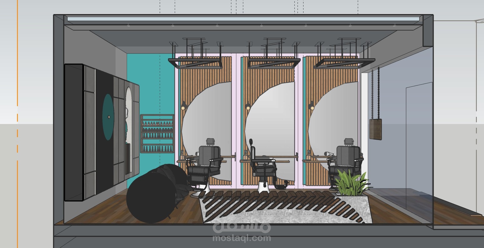 سأقوم بالتصميم في صالون الحلاقة الخاص بك والعرض الخارجي ثلاثي الأبعاد