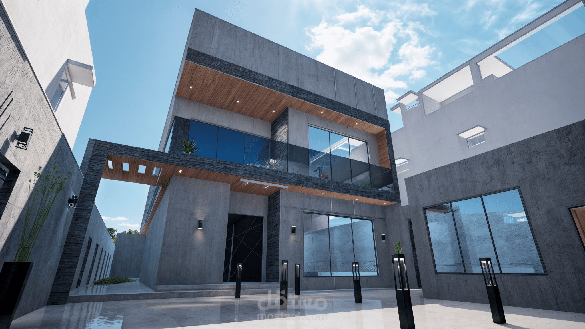 تصميم واجهة فيلا صغيرة