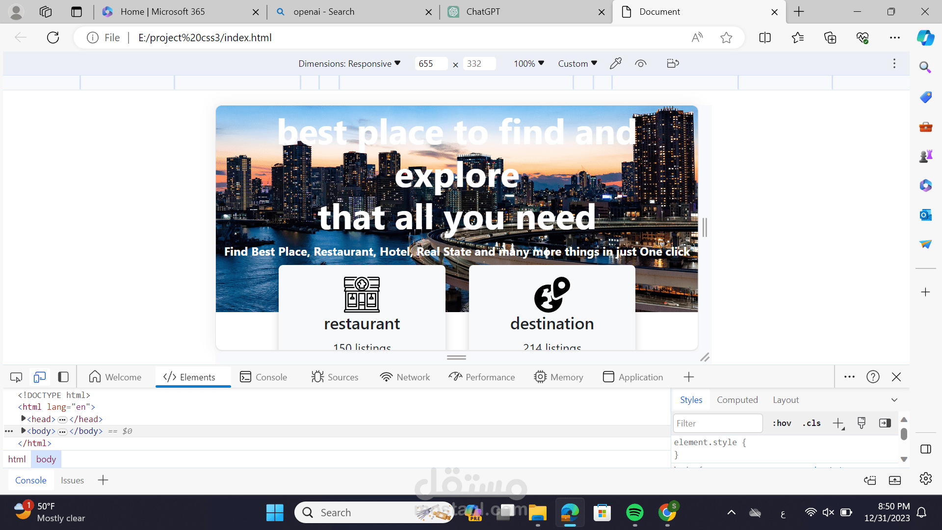a website template for a platform
