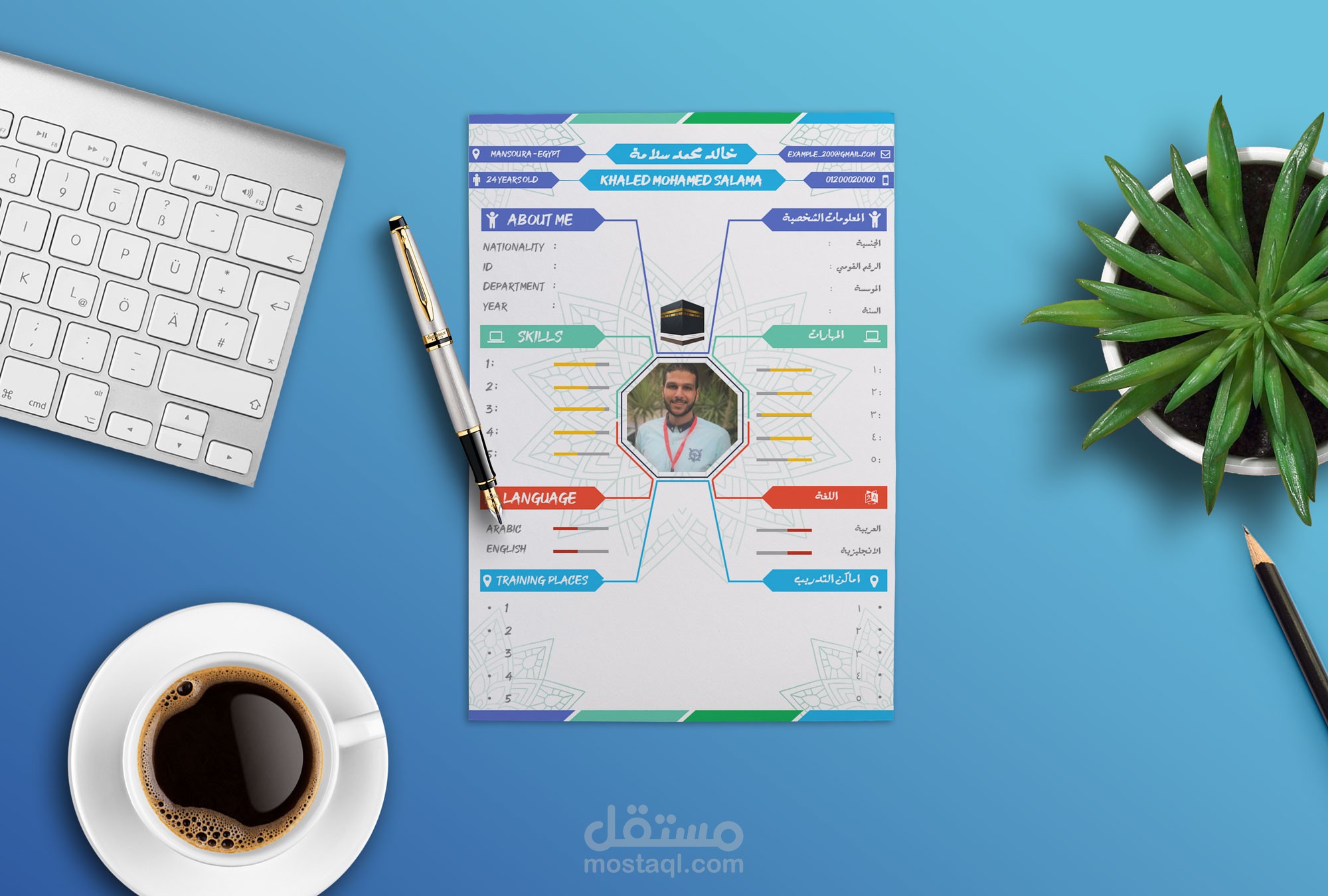 تصميم 80 CV مختلف باللغتين العربيه والانجليزية