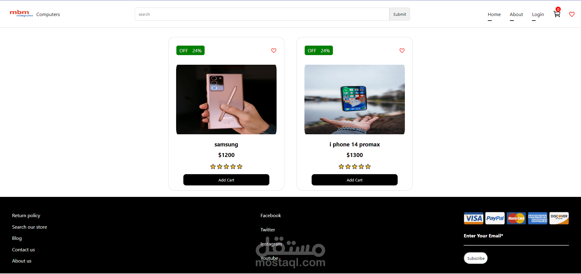 E-Commerce for Electronics with admin dashboard