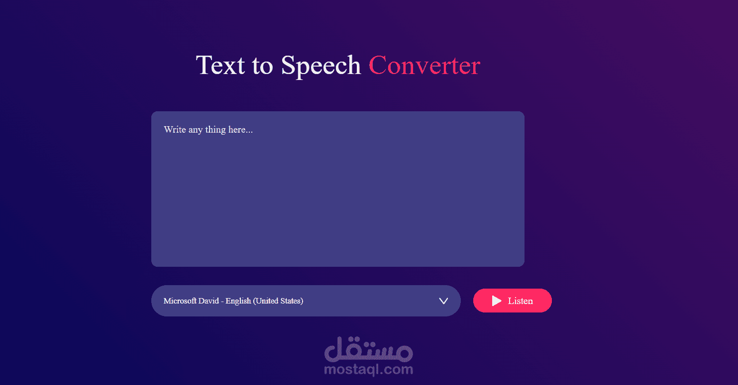Convert text to Speech html css js  with many language