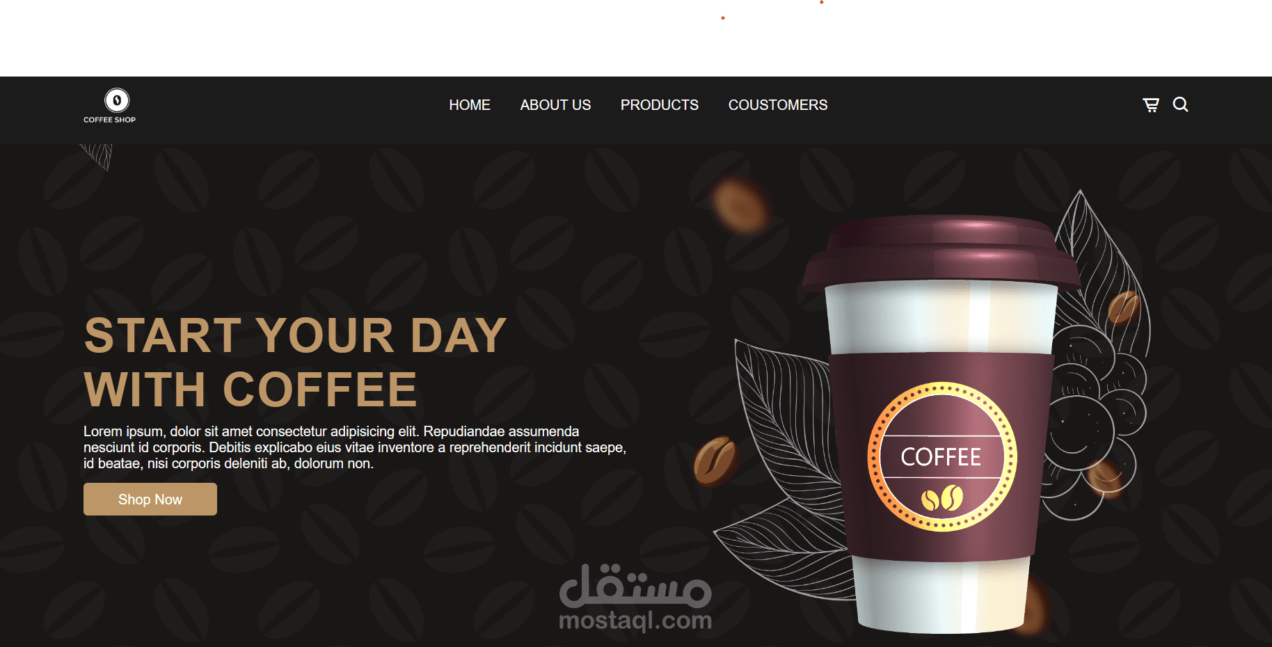موقع الكترونى باستخدام ال HTML and  CSS
