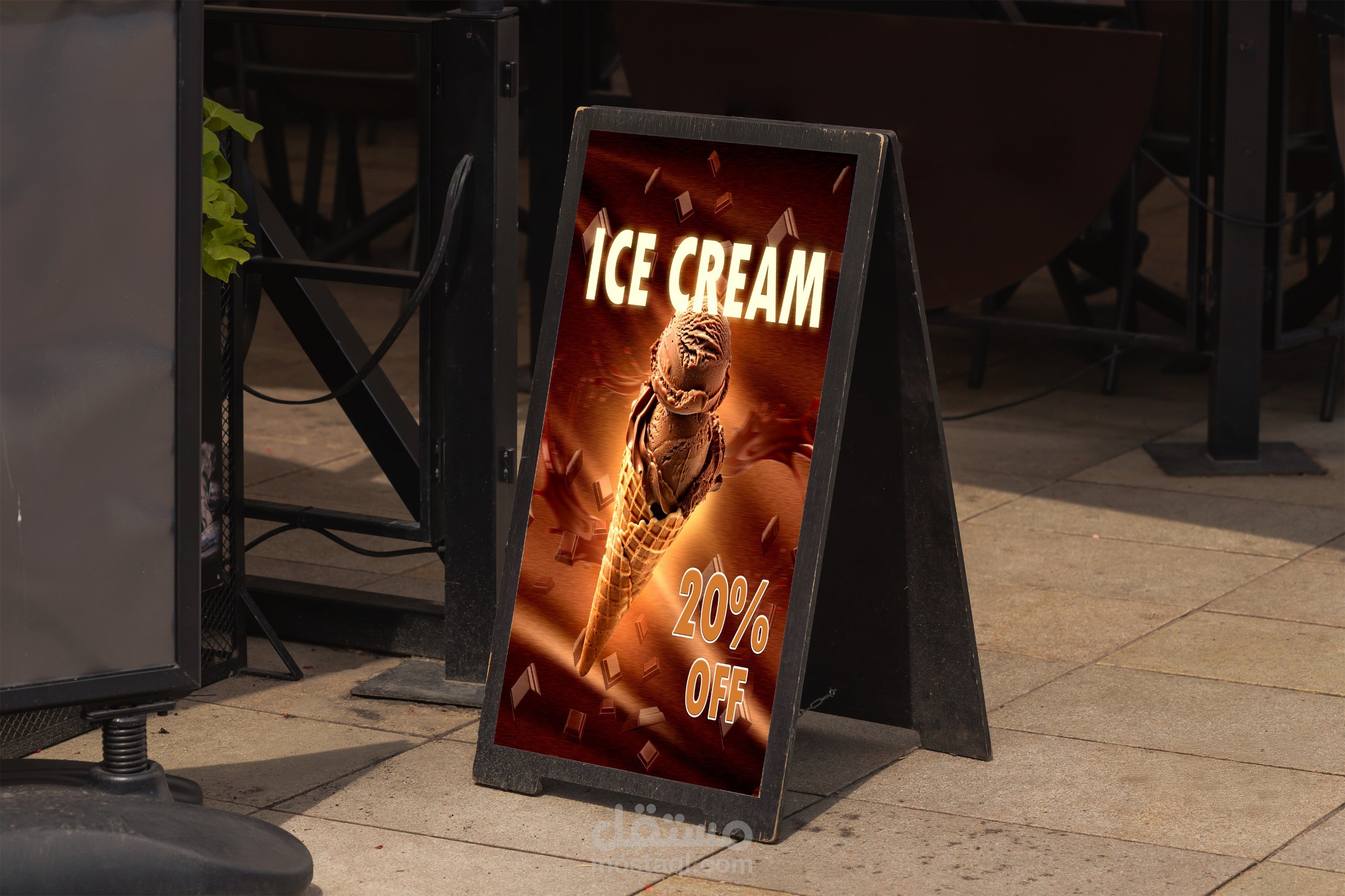 تصميم بوستر إعلاني تجاري لمنتج (آيس كريم) - Food Advertising Design