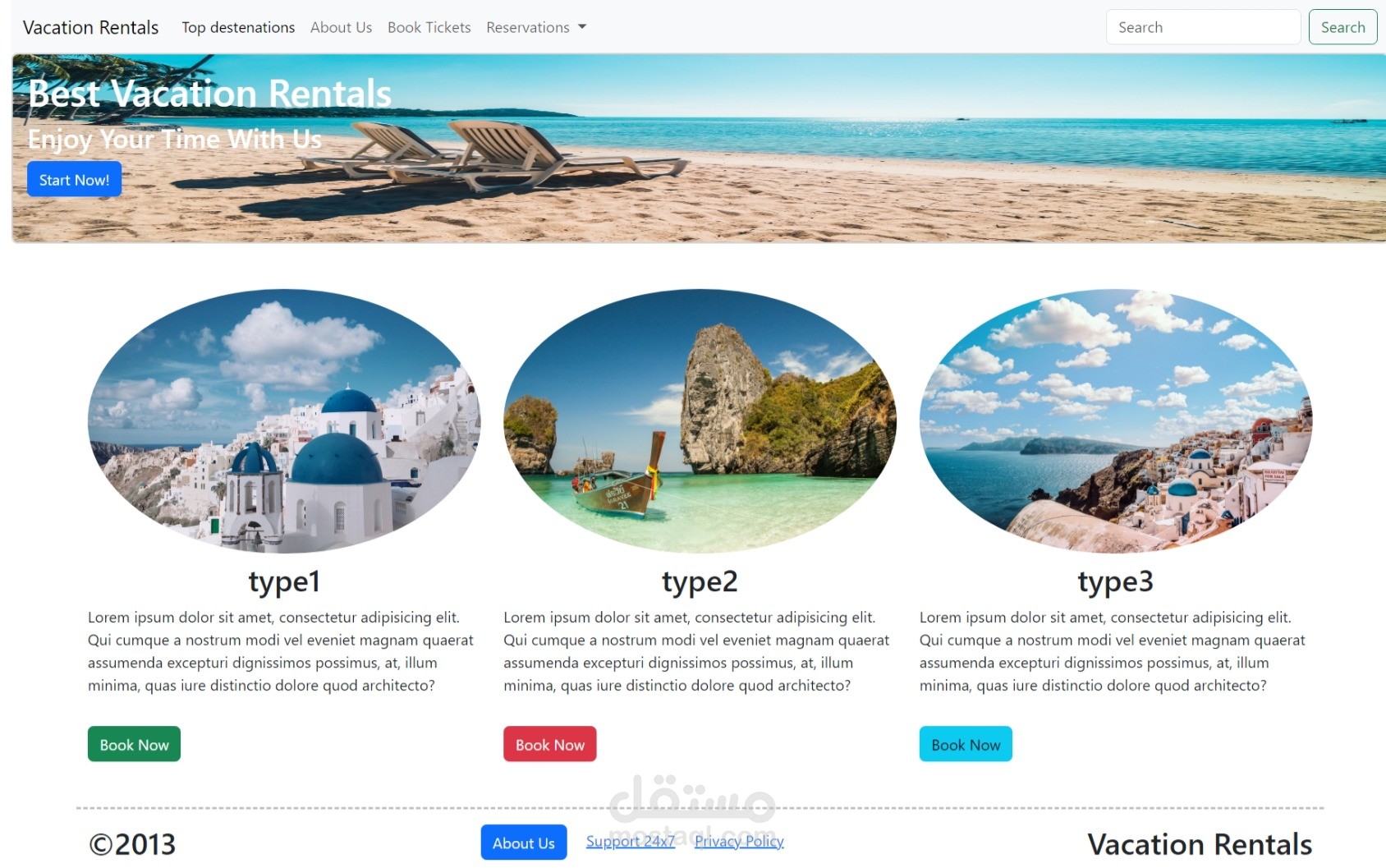 Booking for vacation