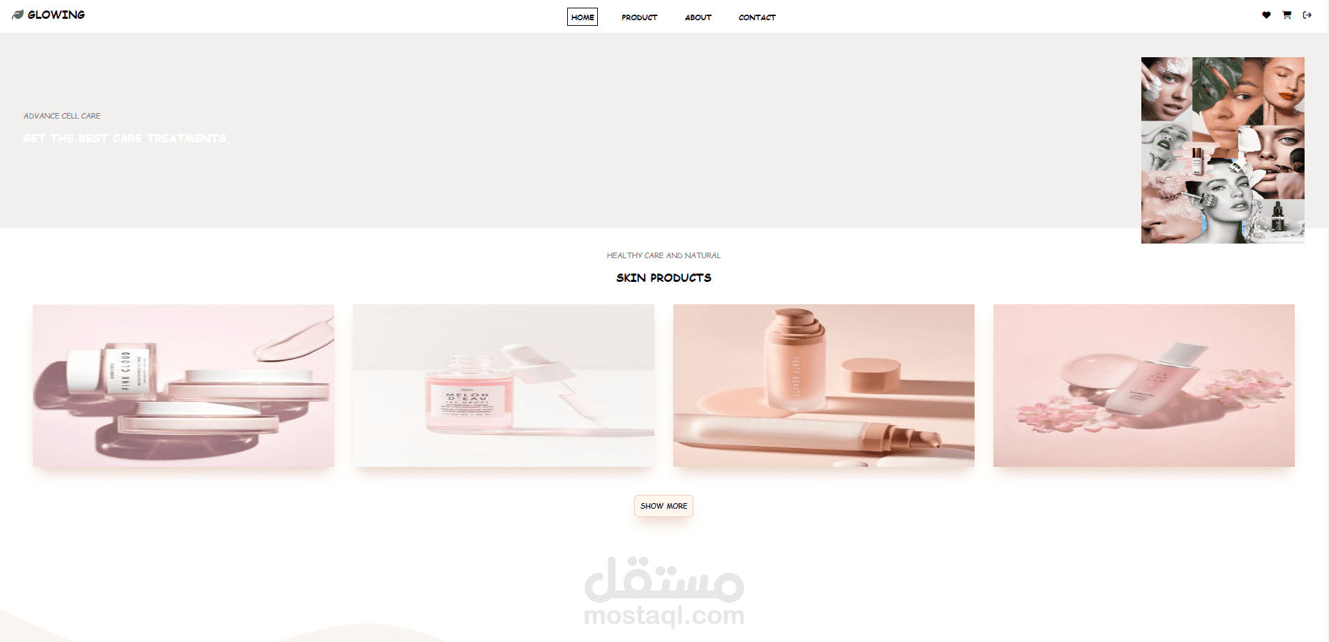 Website For E_Comerrce for selling skin and hair care products