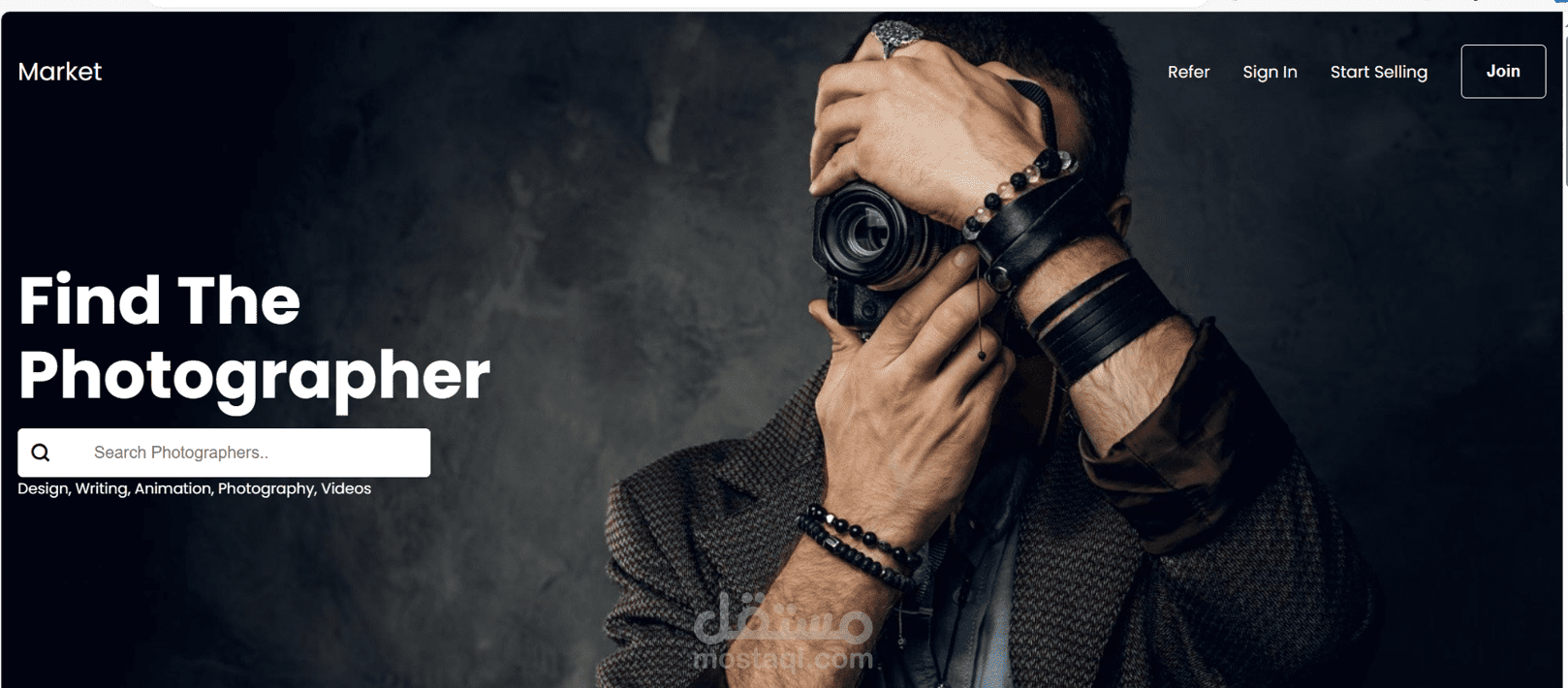 photography portfolio in HTML CSS JS
