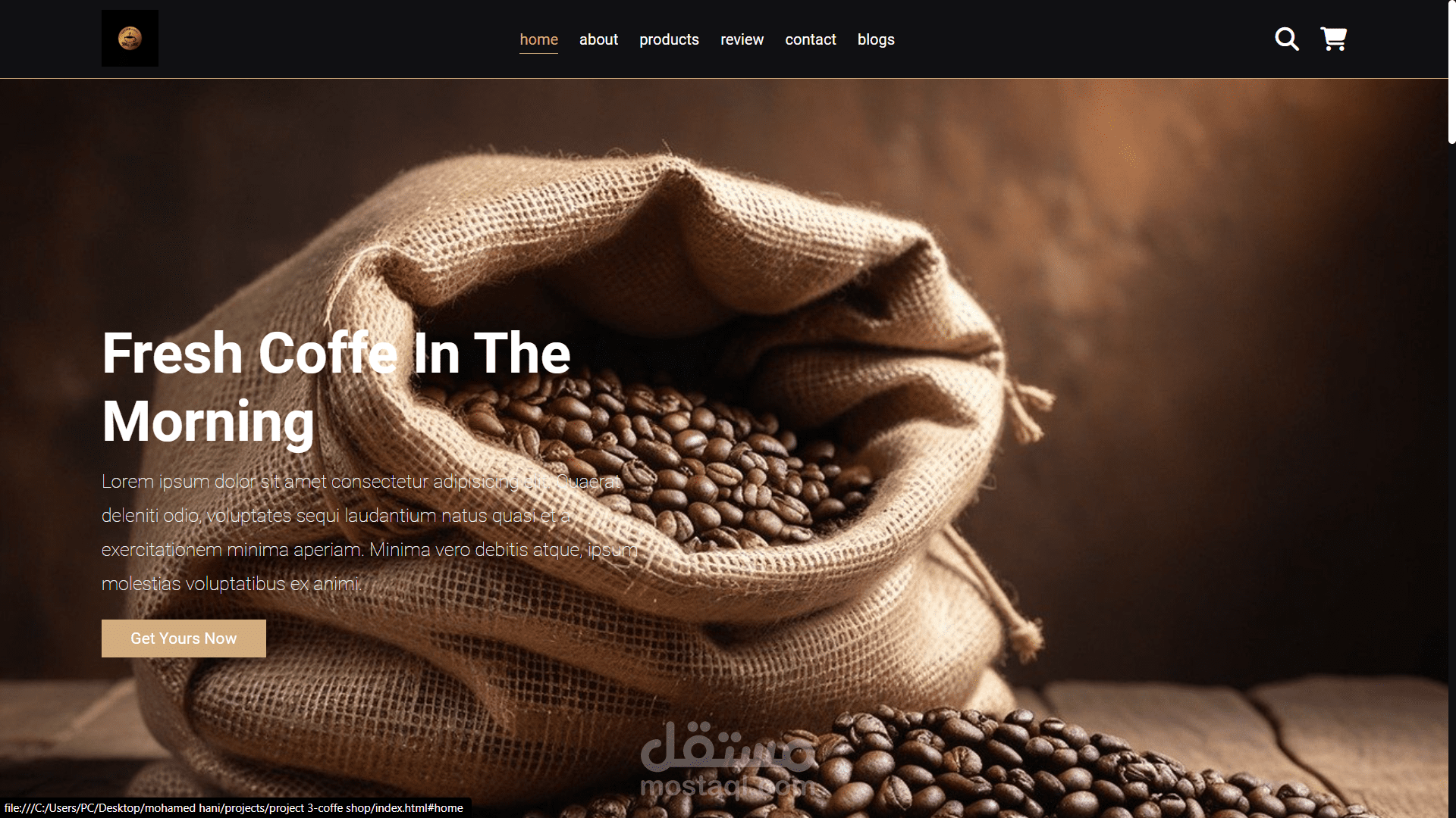 responsive coffe shop website