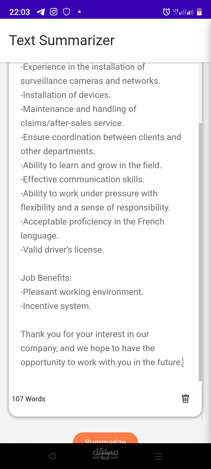 Job offer