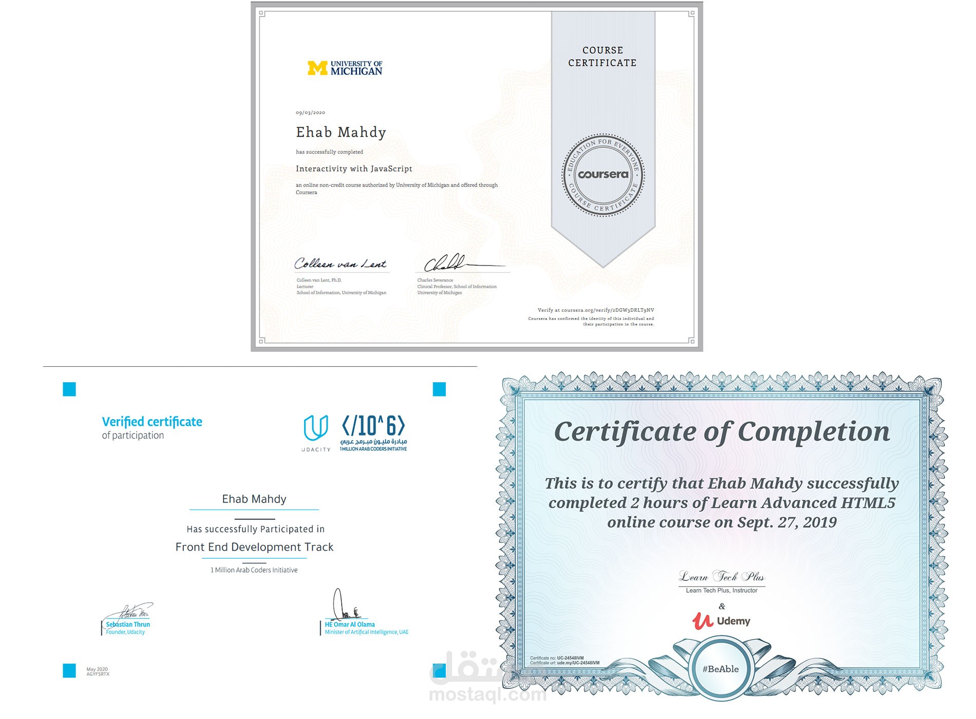 Certificates