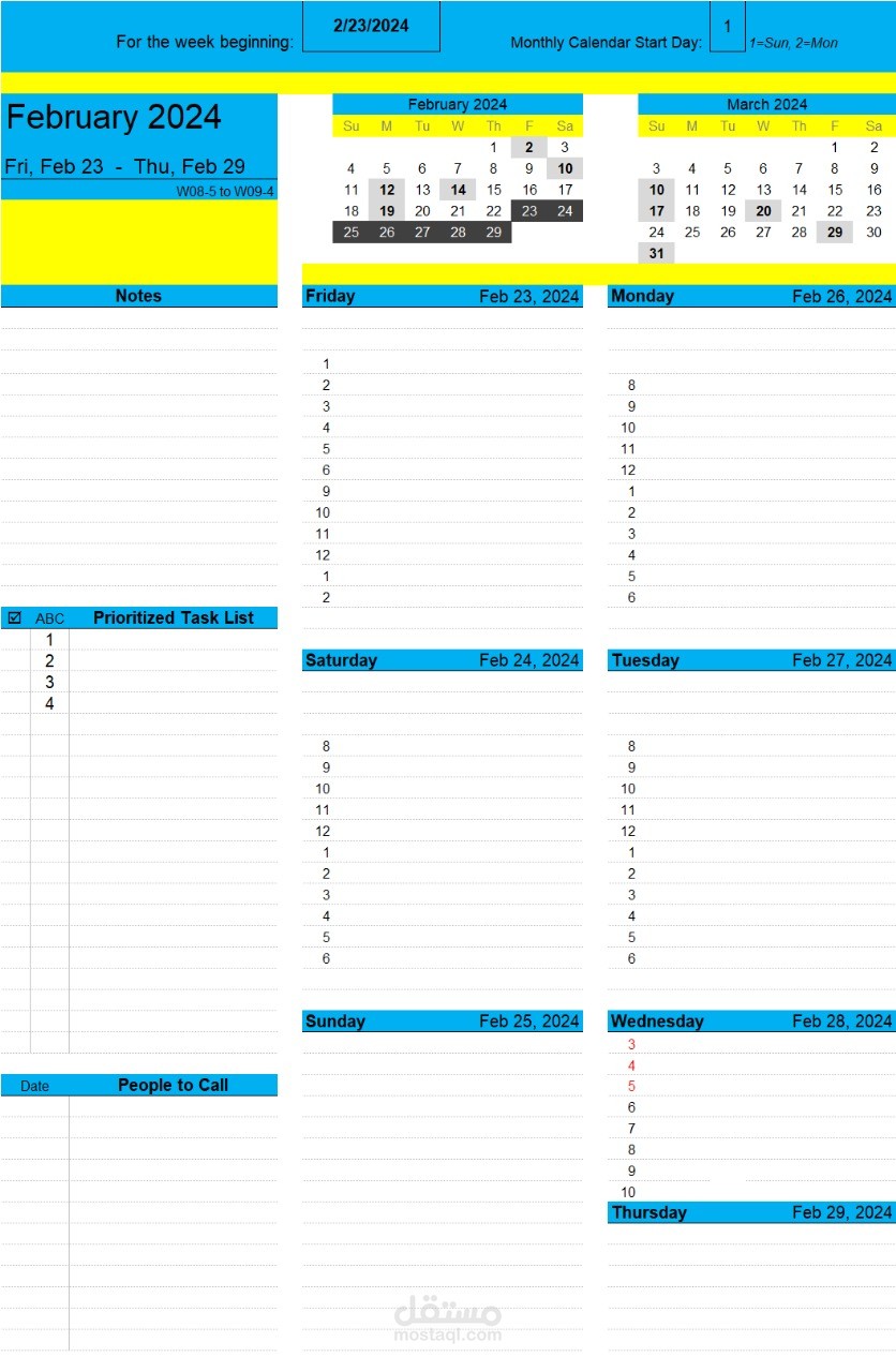 weekly planner