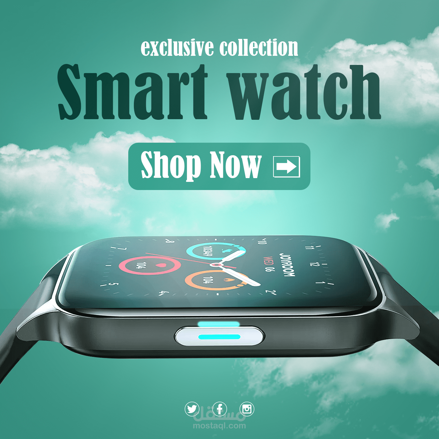 تصميم سوشيال ميديا لبراند ساعات مقاومة للماء