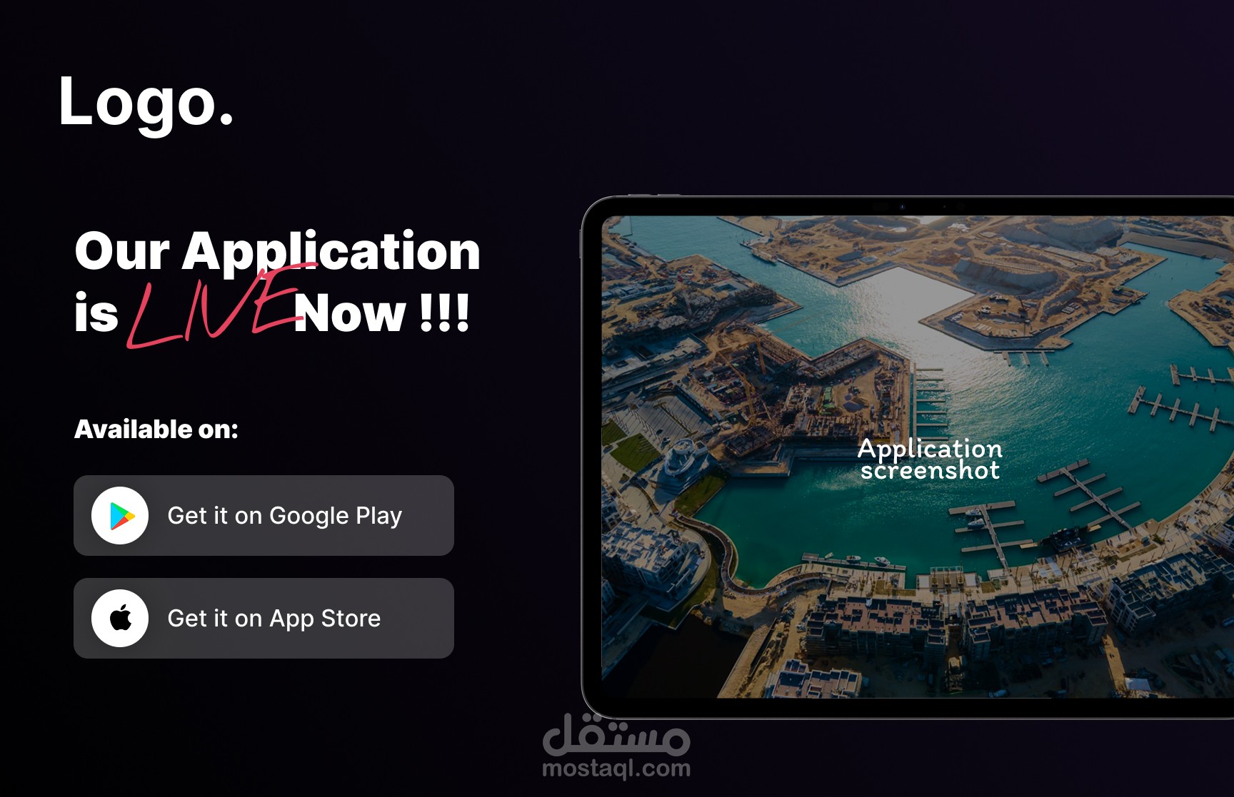 تصميم وتطوير صفحة هبوط (Landing Page) احترافية لتطبيق موبايل