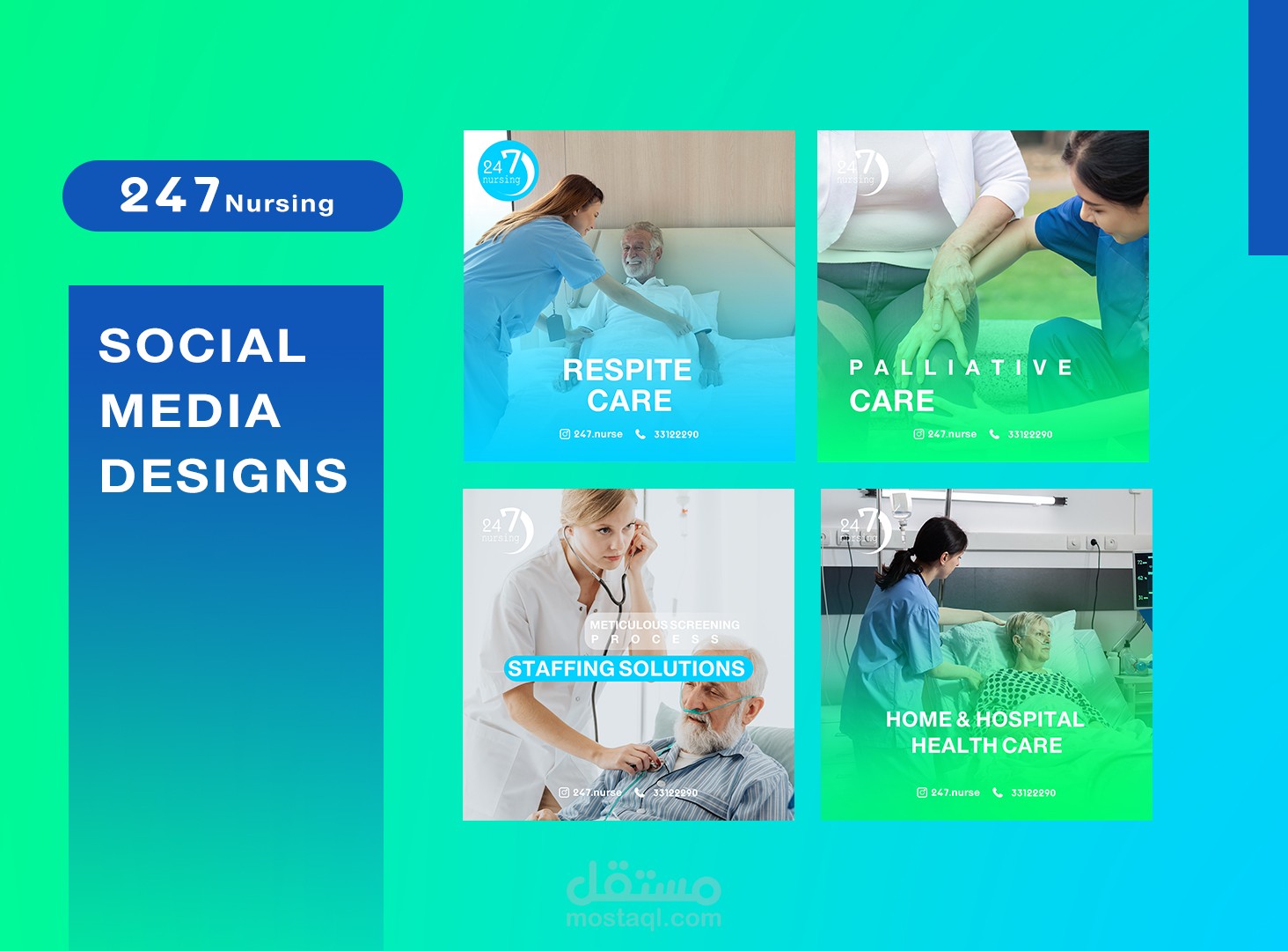 247Nursing - social media designs