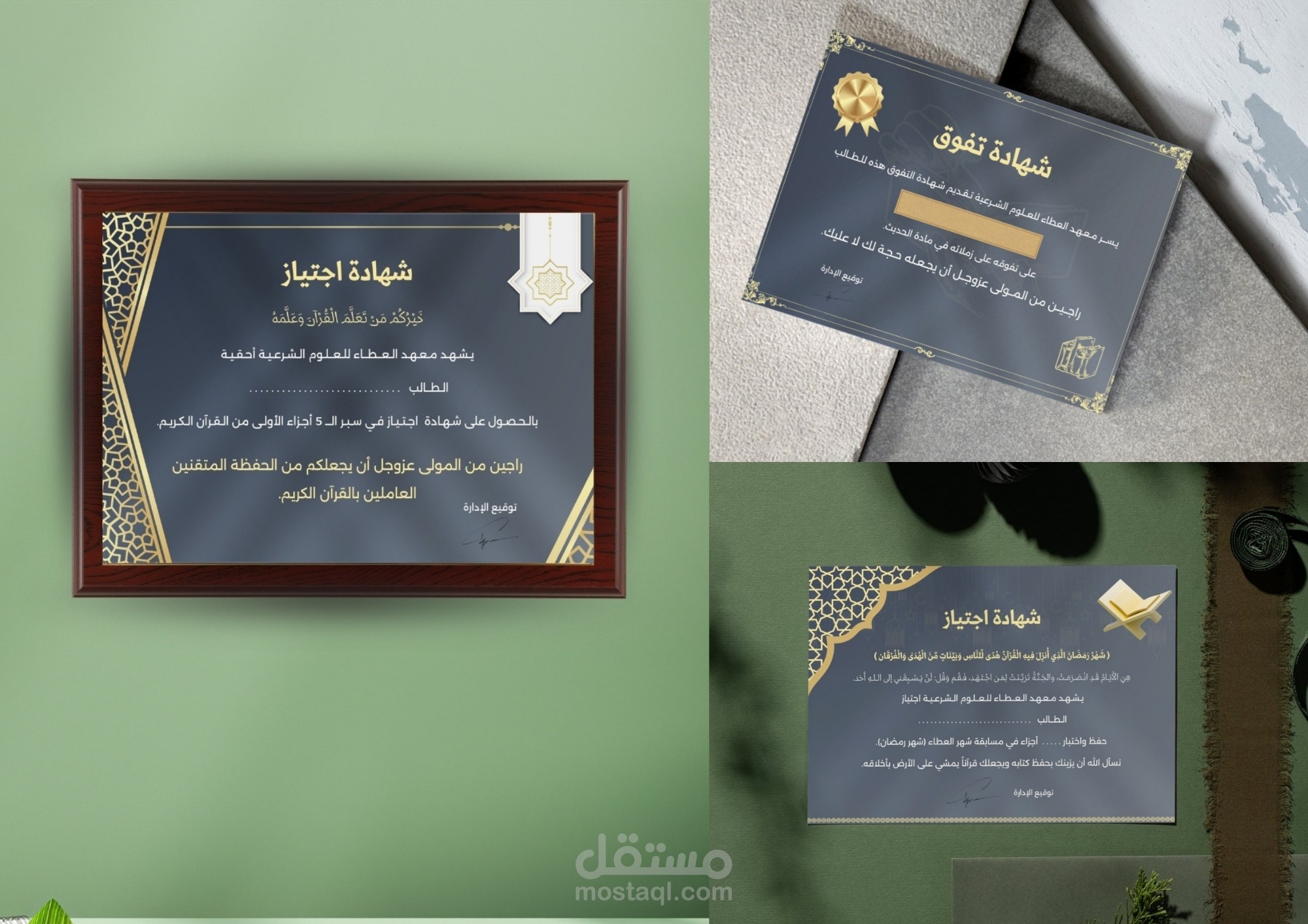 شهادات تفوق وشهادات تقدير
