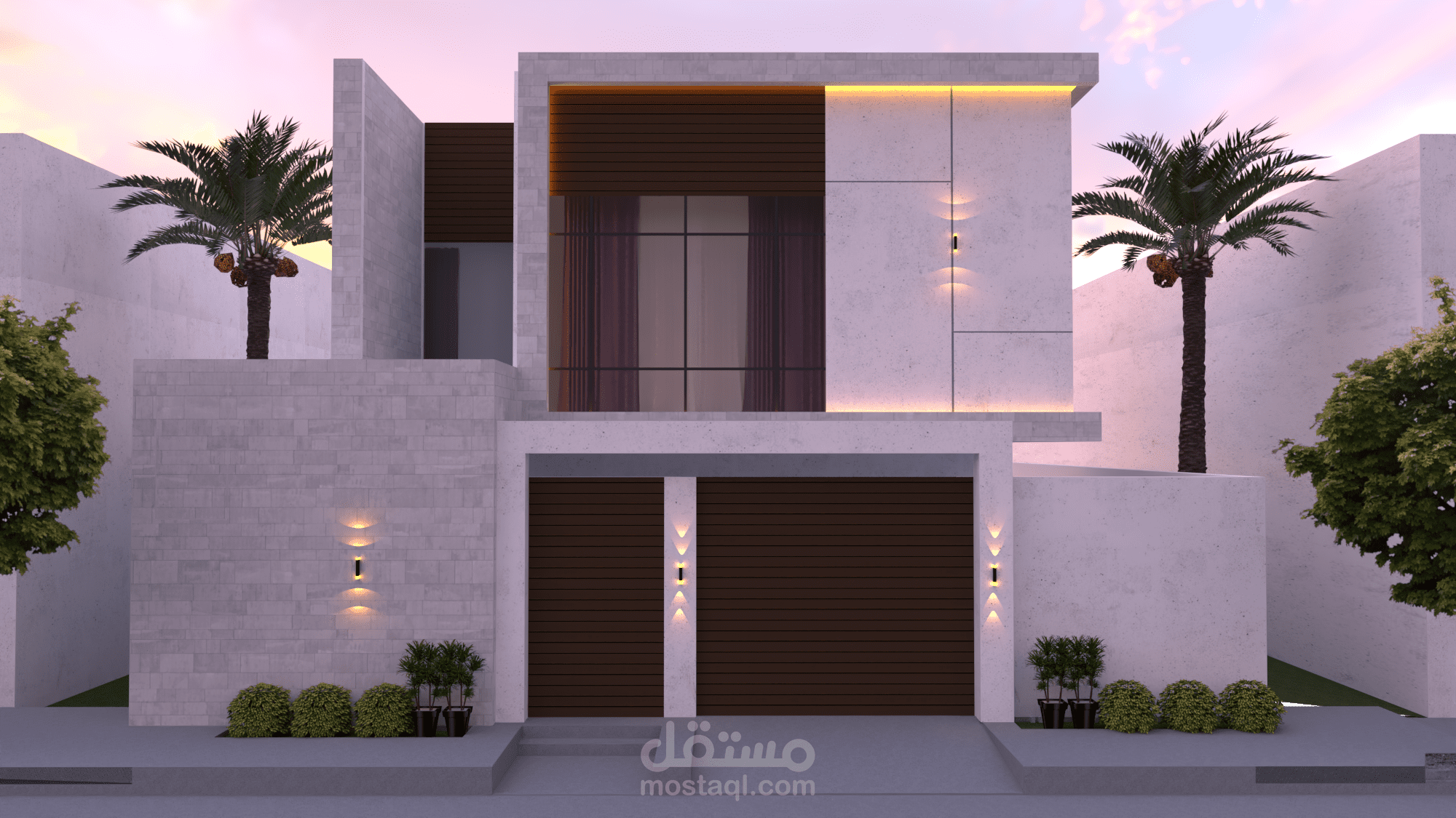تصميم واجهات خارجية لفيلا