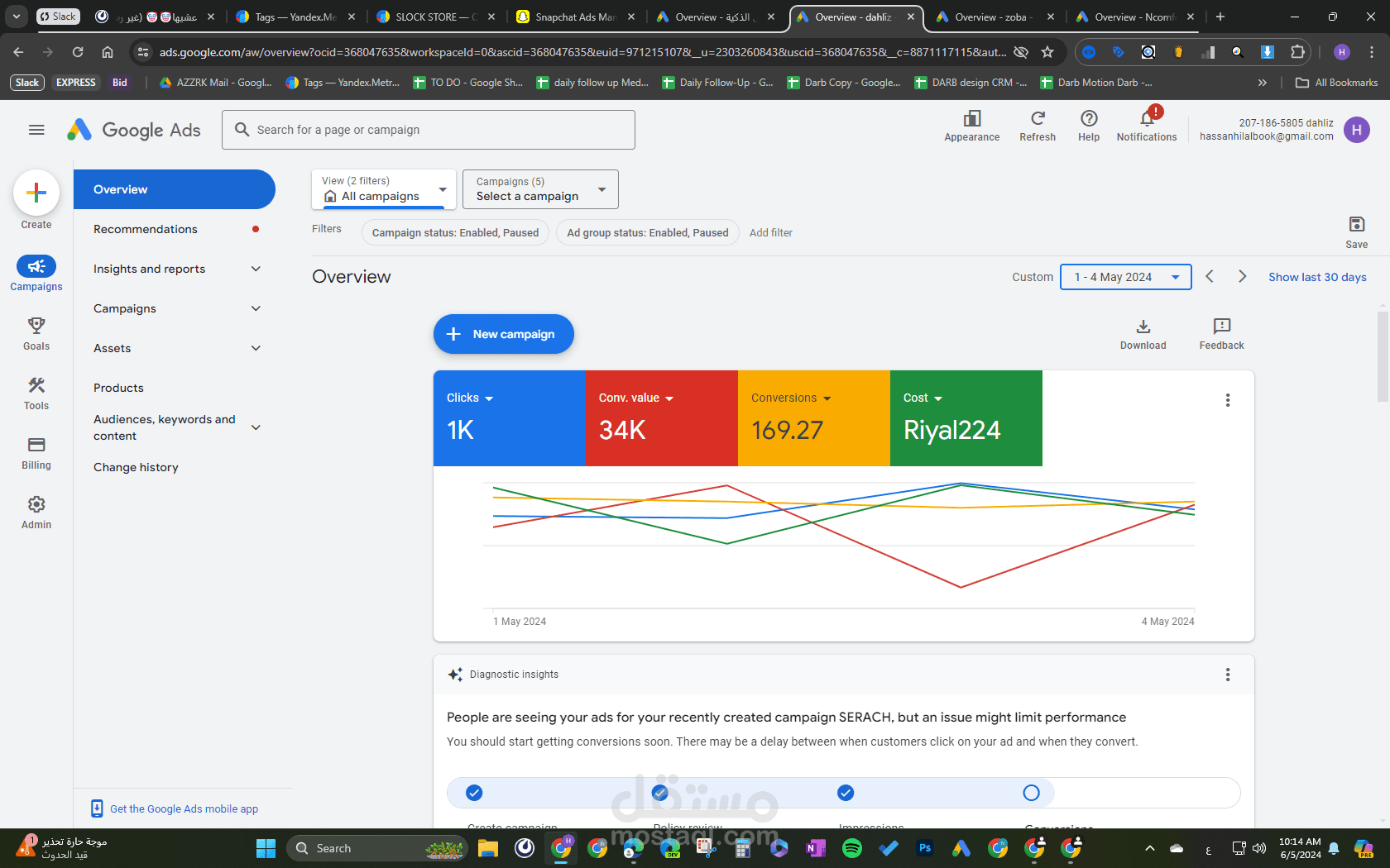 34 الف ريال في 4 ايام فقط حملة جوجل ادز