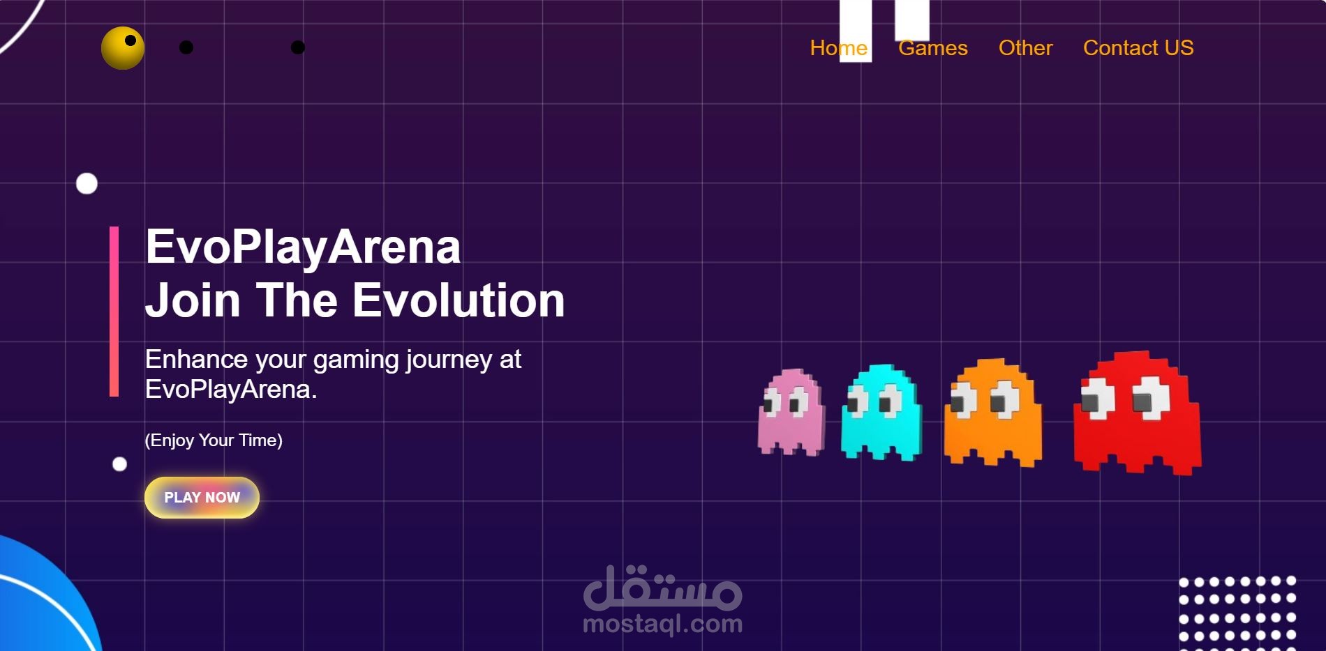 واجهة موقع العاب للاطفال ديناميكية