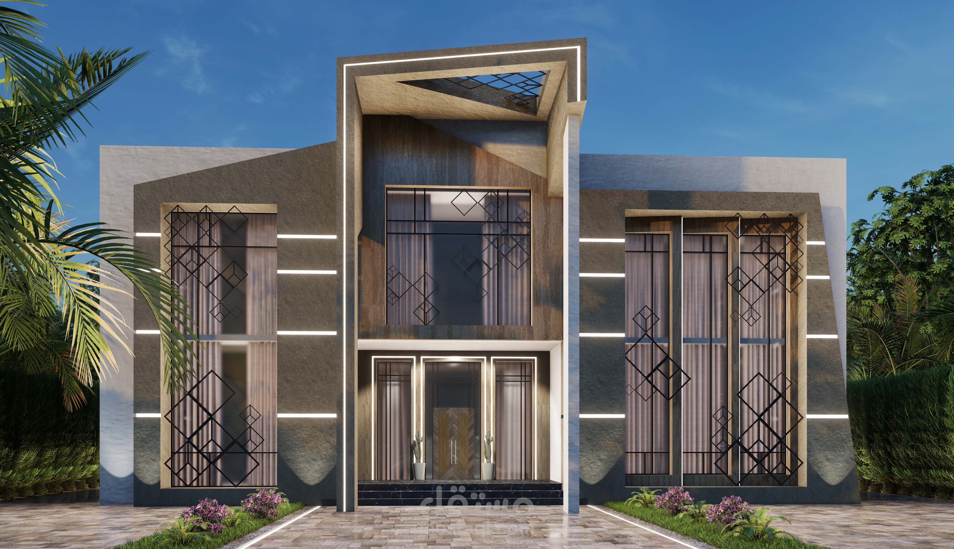 تصميم واجهة رئيسية لفيلا سكنية