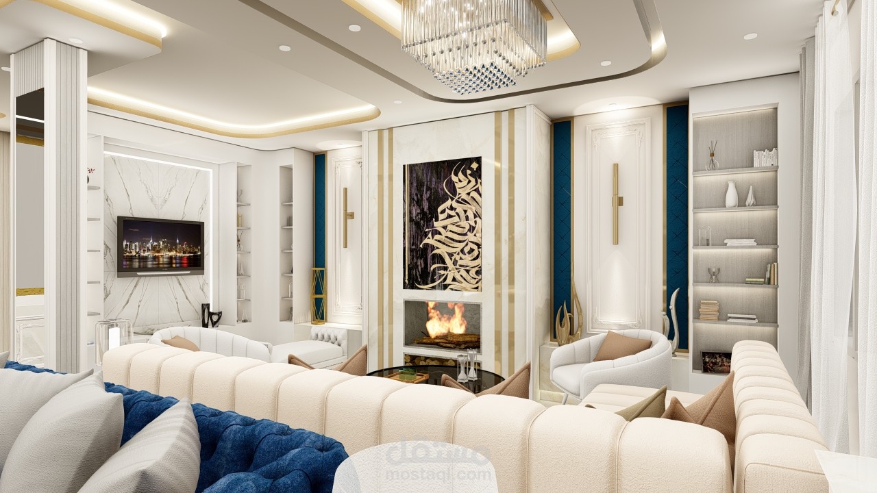 تصميم داخلي لصالون معيشة