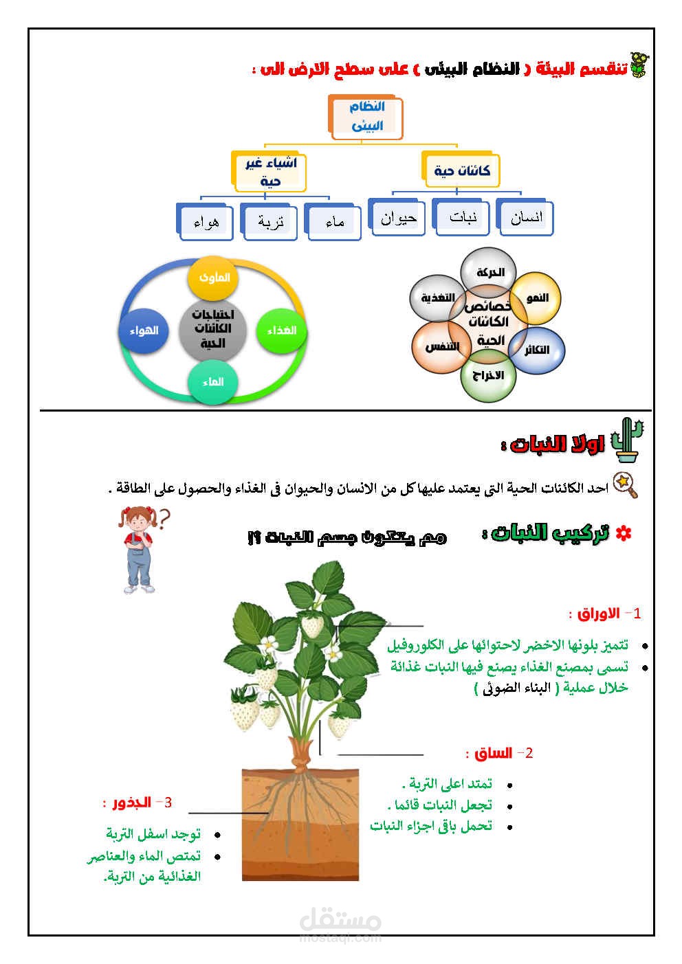 pdf خاص لعمل مذكرة علوم للصفوف الاولى