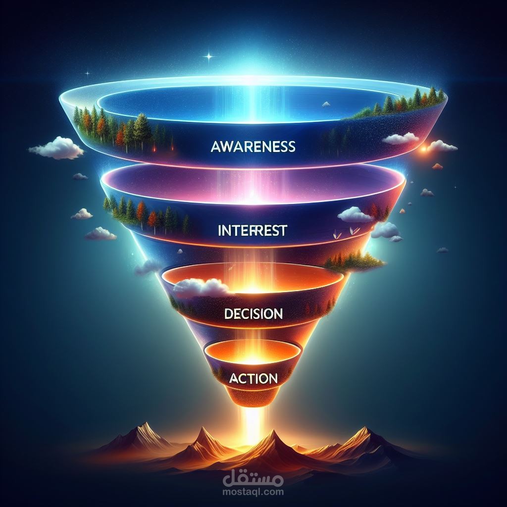 تصميم فيديو "Reel" عن "The Marketing Funnel"