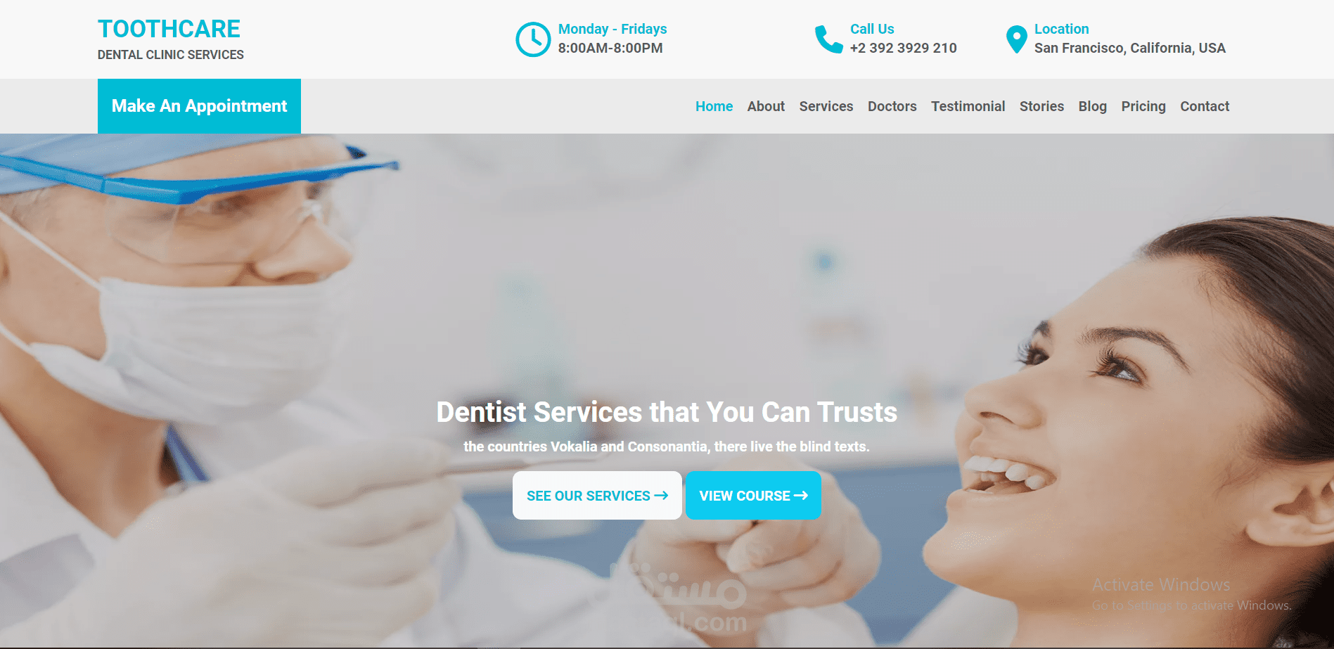 tooth care landing page