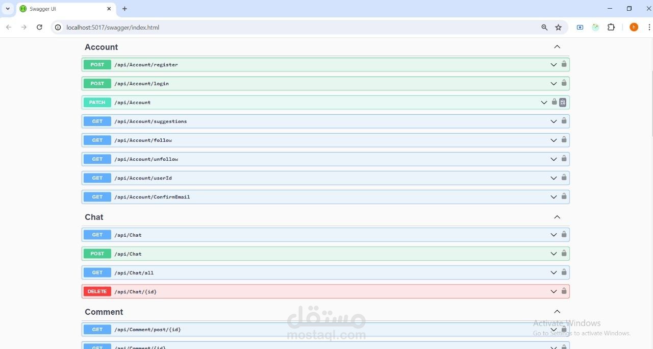 Social Media website ASP.NET Web API