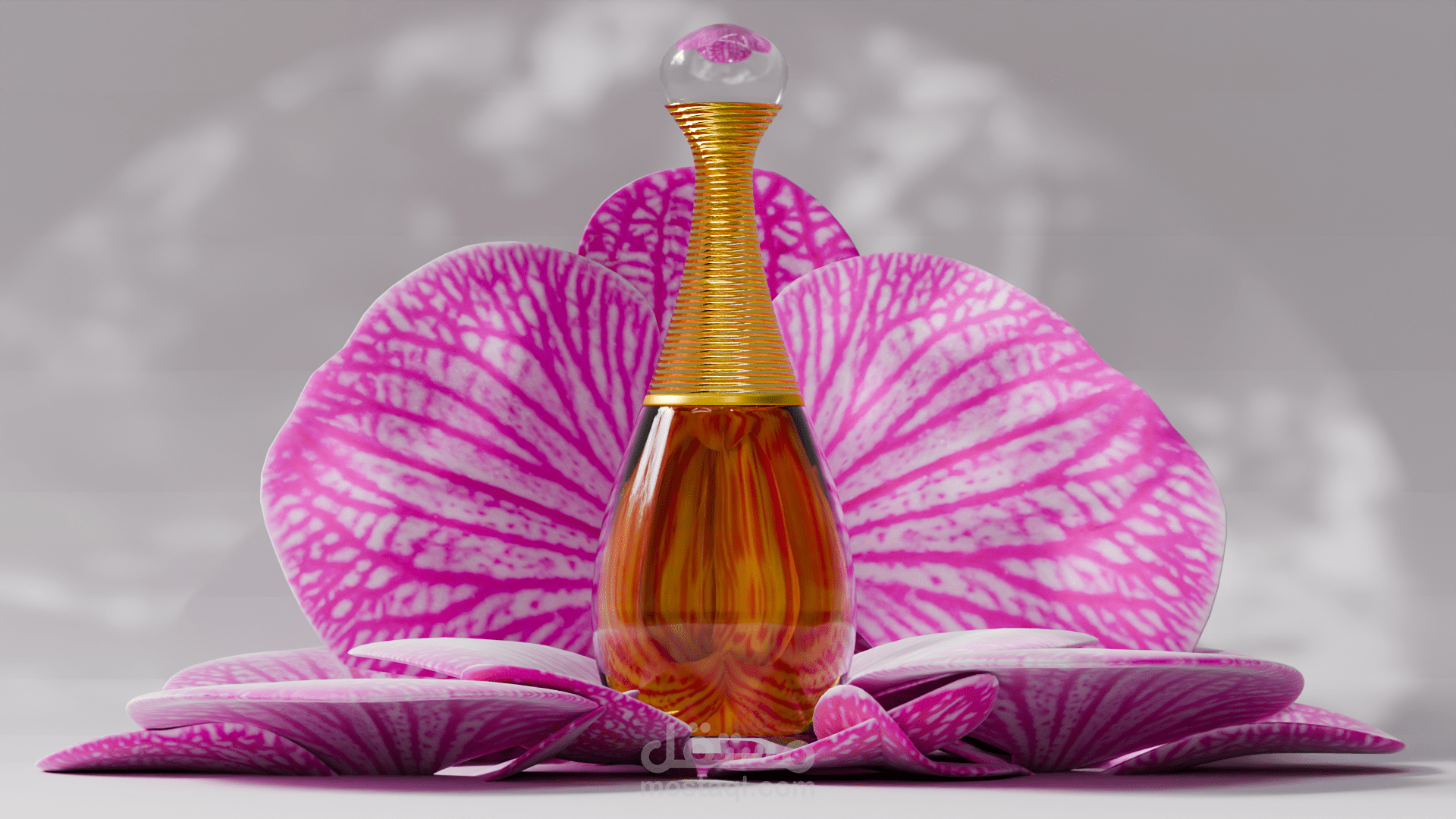 Floral luxury perfume_ Elegant product visualization