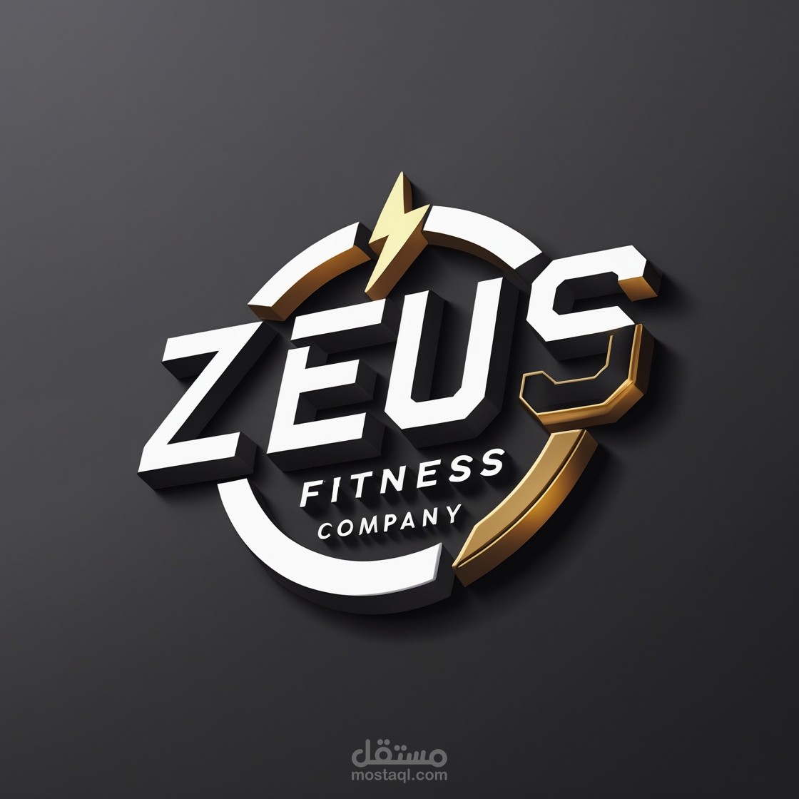 تصميم شعار ثلاثي الأبعاد احترافي لعلامة تجارية في مجال اللياقة البدنية