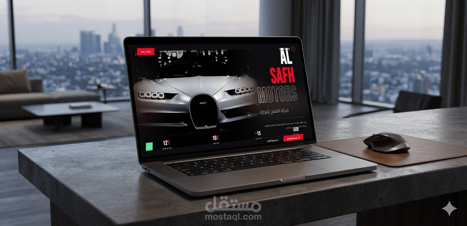 موقع لشركة الصفح لتجارة السيارات بالسعودية