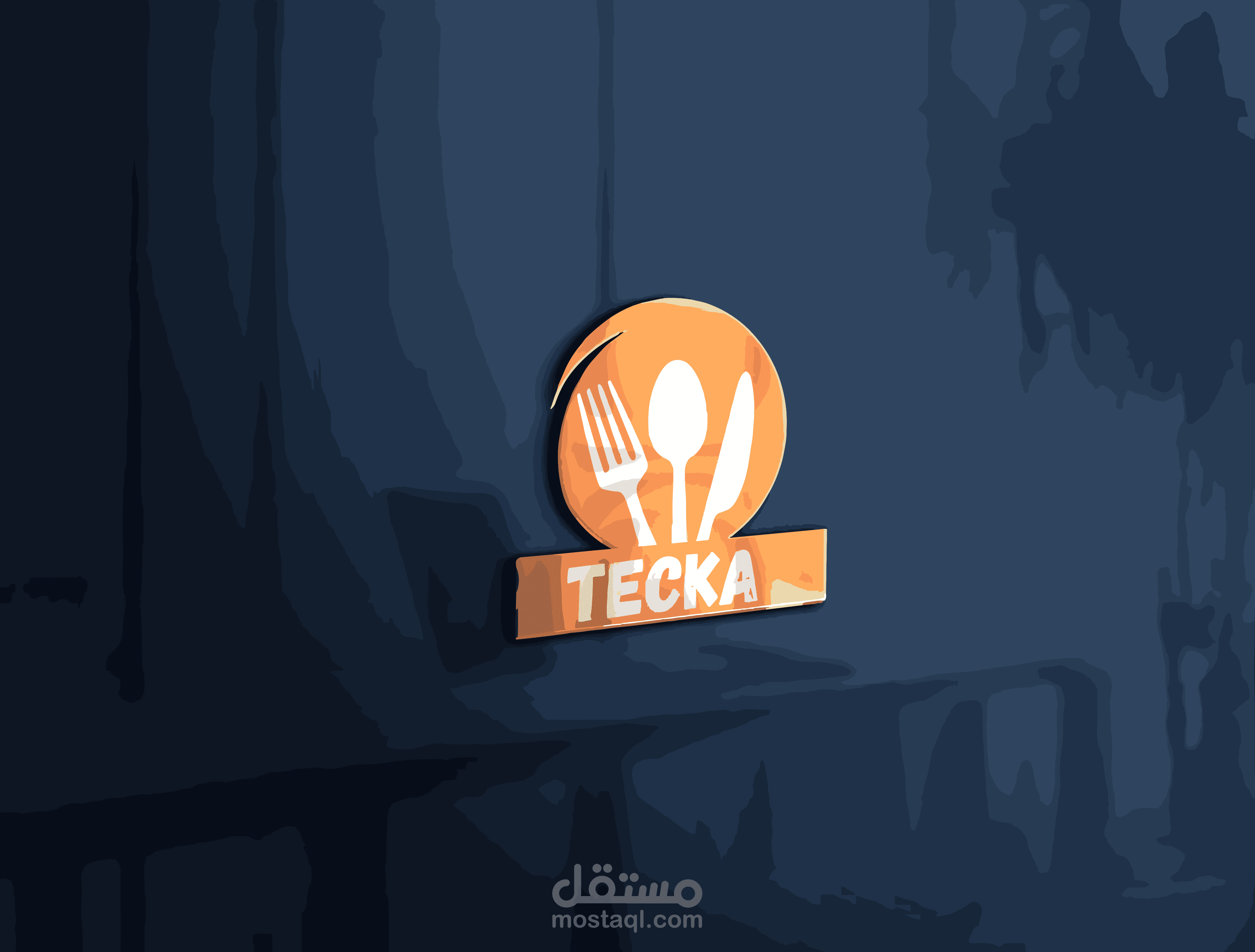 صنع شعار لمطعم باسم tecka