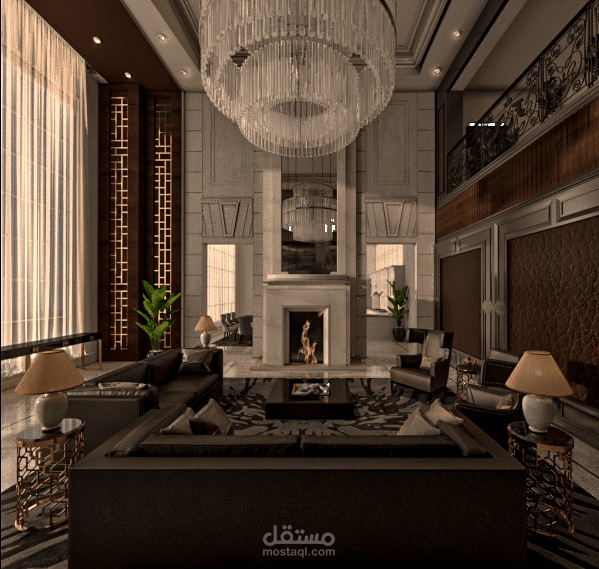 فراغ معيشة نيو كلاسيك (ورشة عمل )