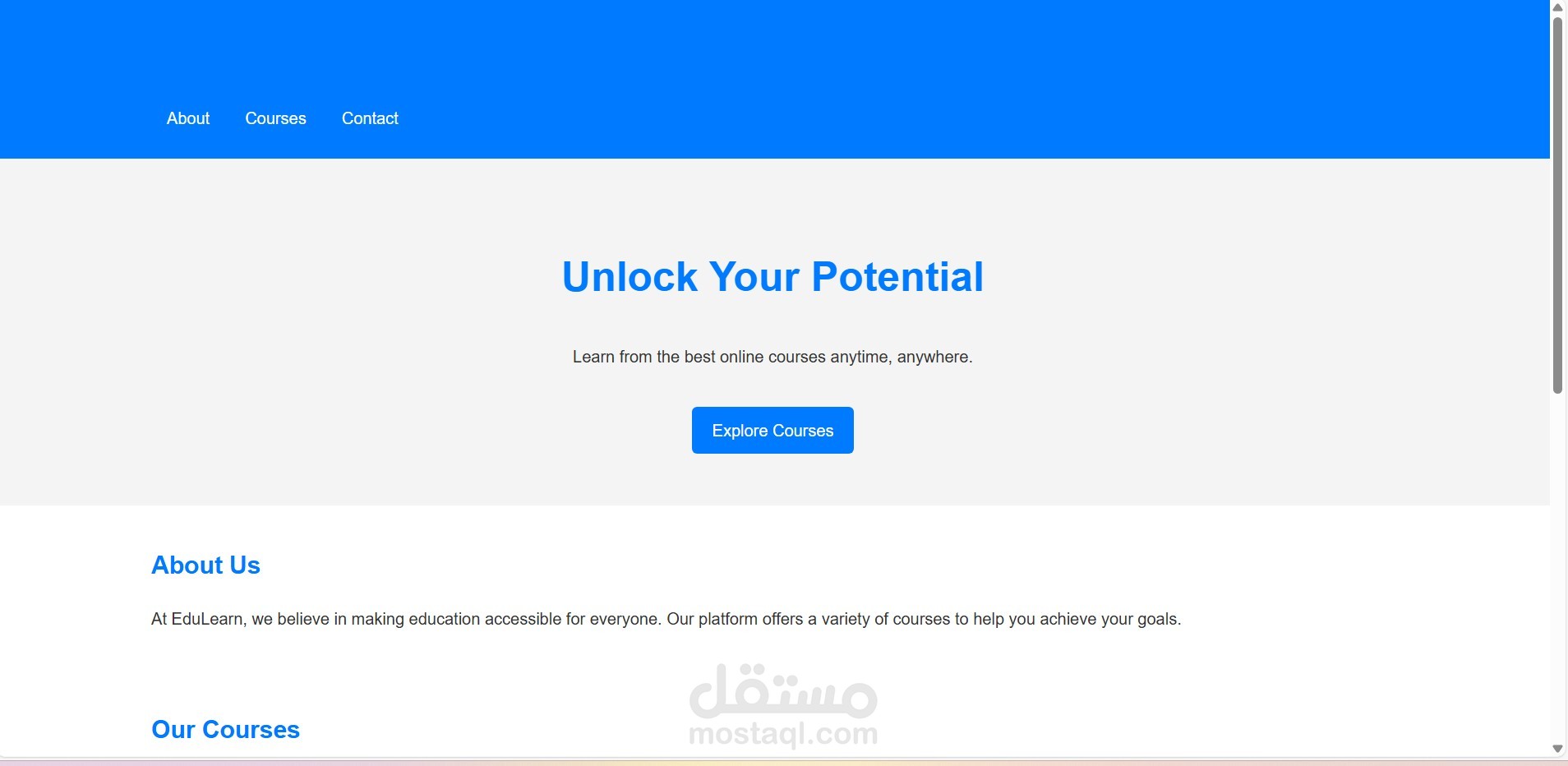 educational website titled learn
