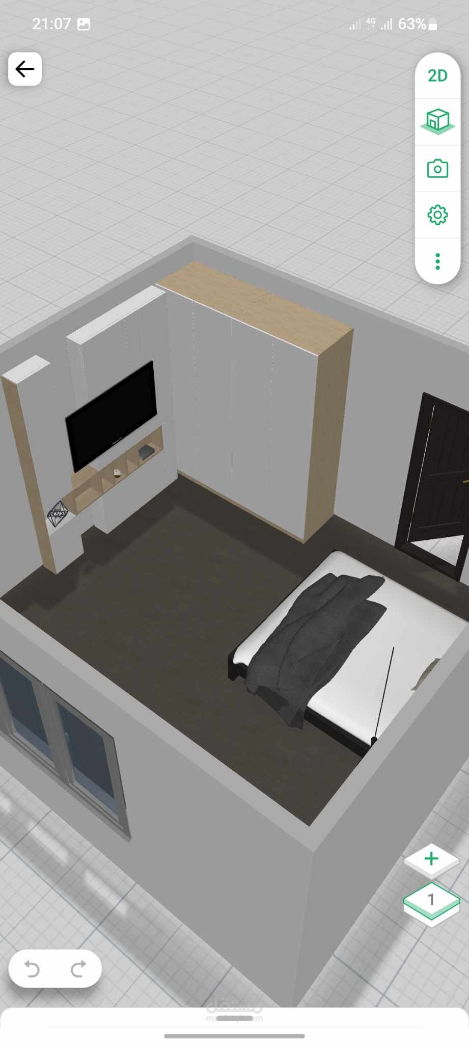 تصميم 5d عصري لغرفة نوم + ديكور