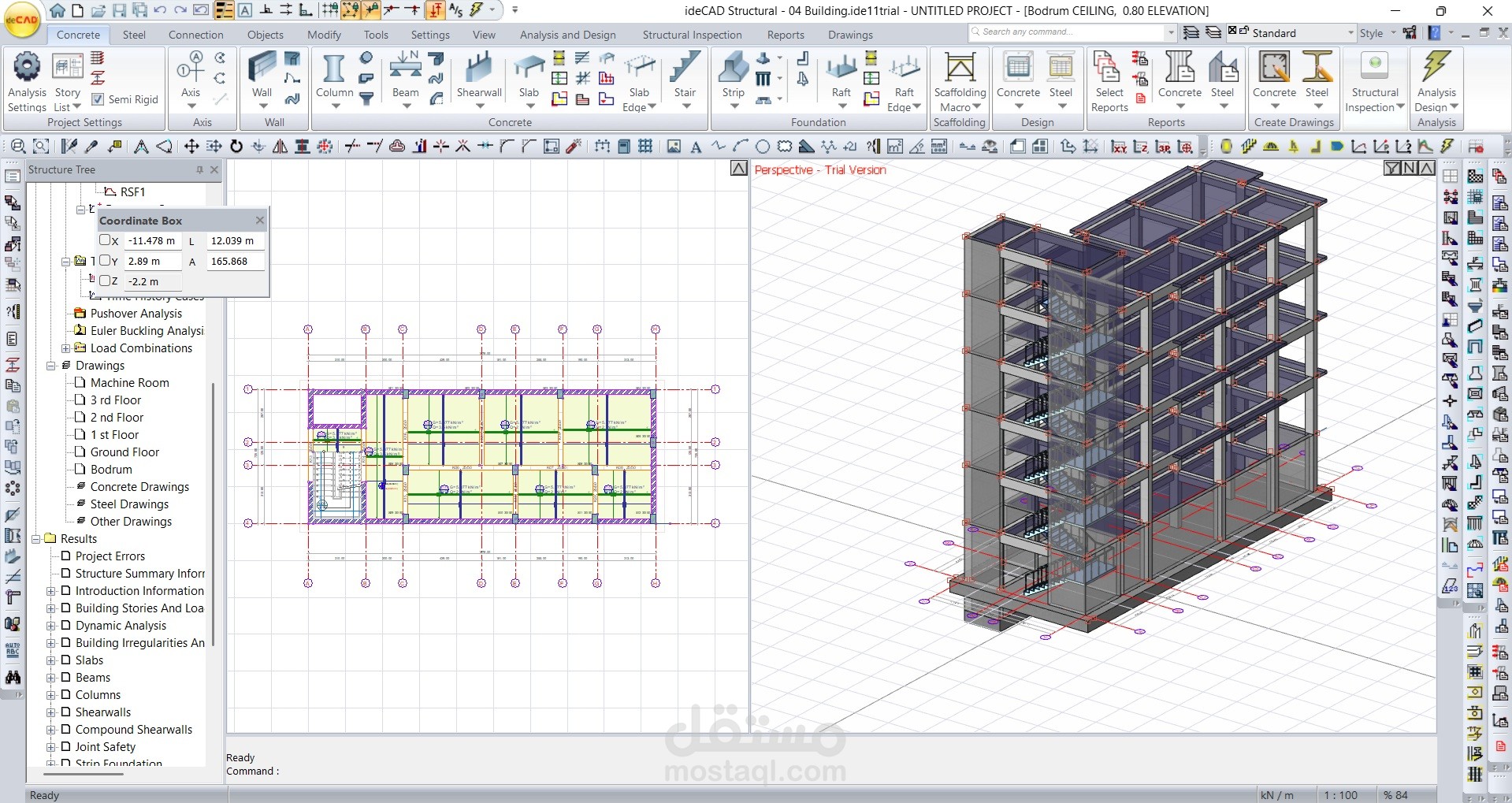 تصميم مبنى من الخرسانة المسلحة باستخدام IDECAD STRUCTURE