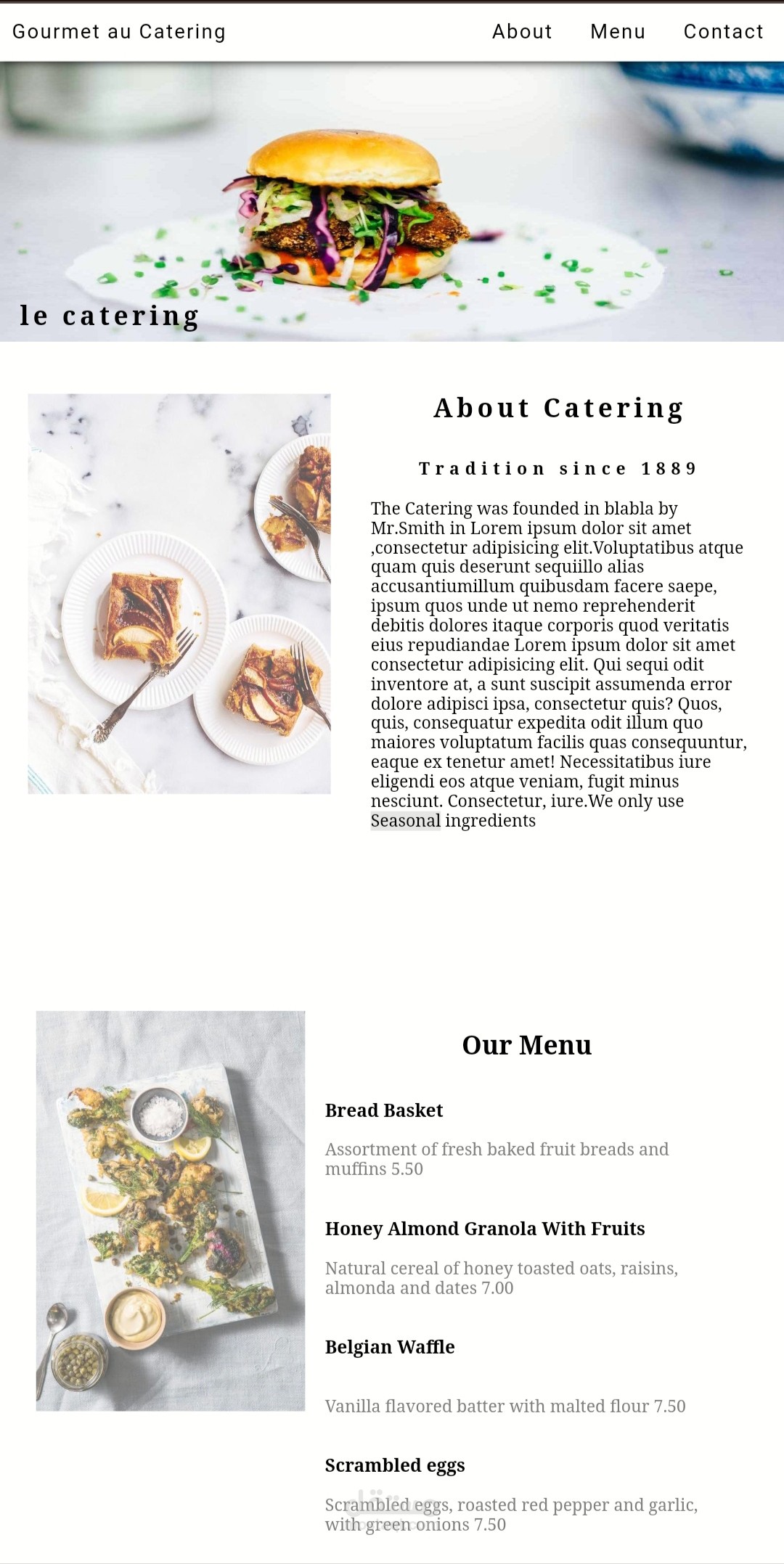 Restaurant website