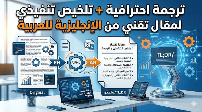 ترجمة احترافية + تلخيص تنفيذي لمقال تقني من الإنجليزية للعربية.