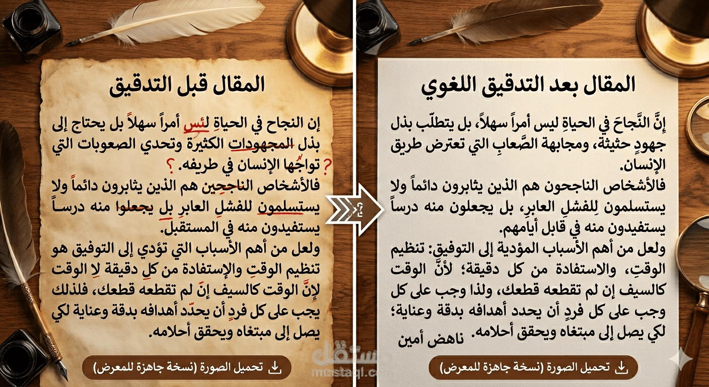 تدقيق لغوي لمقال قصير مليء بالأخطاء