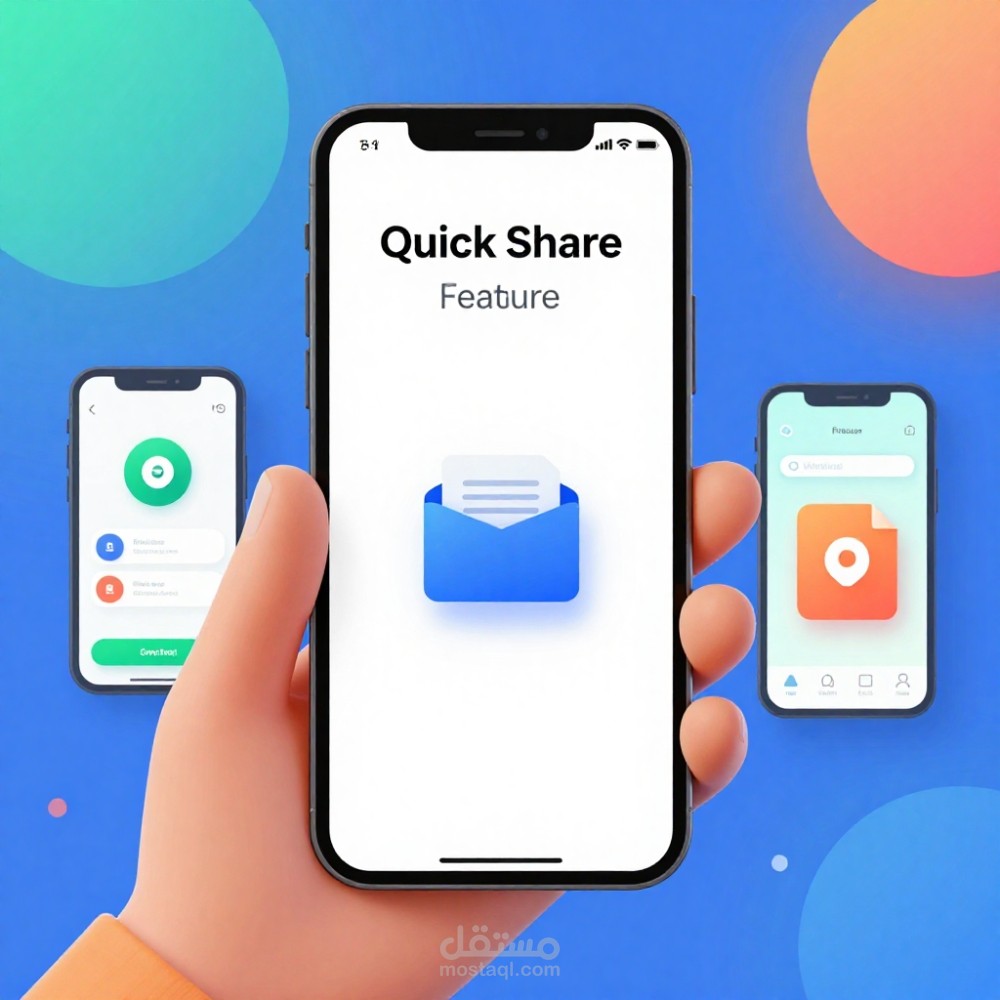 فيديو ريل عن ميزة المشاركة السريعة في الهواتف المحمولة