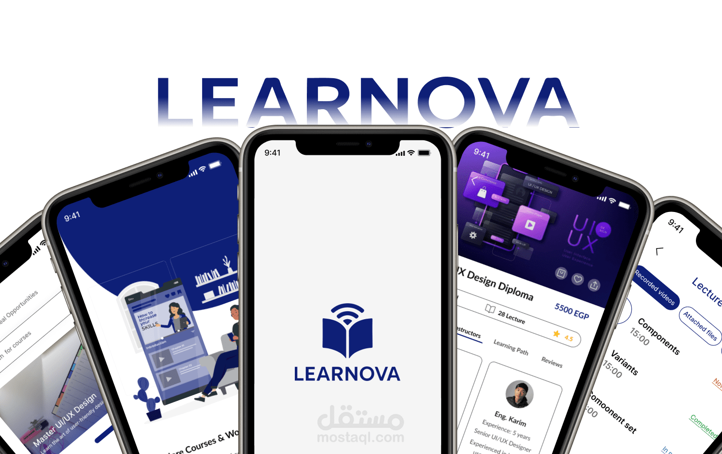 تصميم تطبيق لمنصة تعليمية Learnova